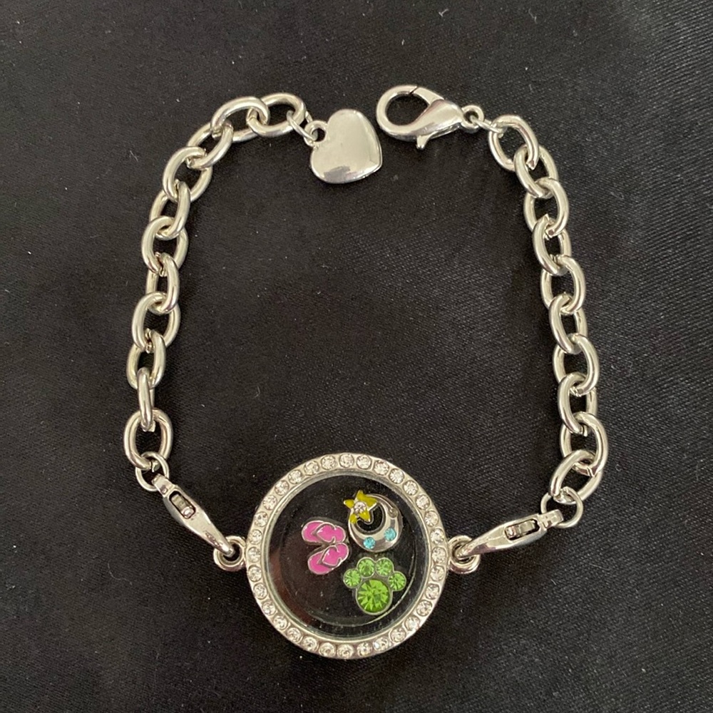 Floating Charm Silver Chain Bracelet